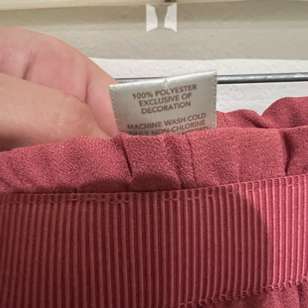 LOFT Dusty Rose Midi Skirt Flowy A-Line Elastic Waist Romantic M - Picture 6 of 7